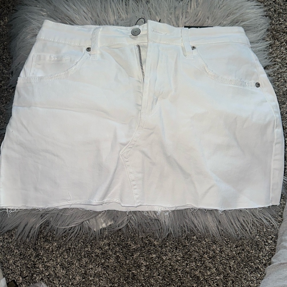Brand New Fashion Nova White Denim Mini Skirt.